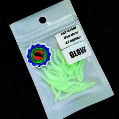 Силиконовая приманка Rockfish Bait Akara Worm 3.5cm/Glow. Rockfish Bait Akara Worm 3.5cm/Glow