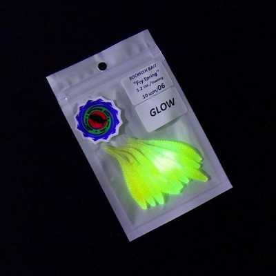 Силиконовая приманка Rockfish Bait Fry Spring 5.2cm/06Glow. Rockfish Bait Fry Spring 5.2cm/06Glow