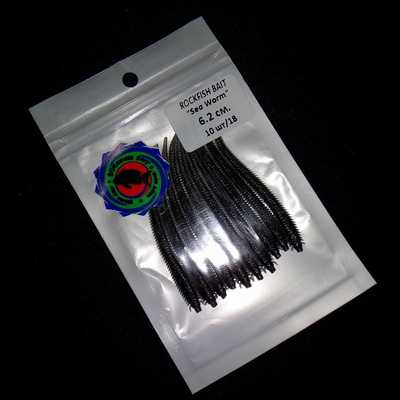 Силиконовая приманка Rockfish Bait Sea Worm 6.2cm/18Black. Rockfish Bait Sea Worm 6.2cm/18Black