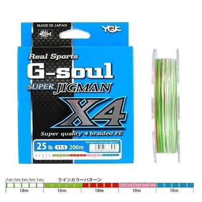 Плетеный шнур YGK G-Soul Super Jigman X4 #0.8. G-Soul Super Jigman X4 #0.8